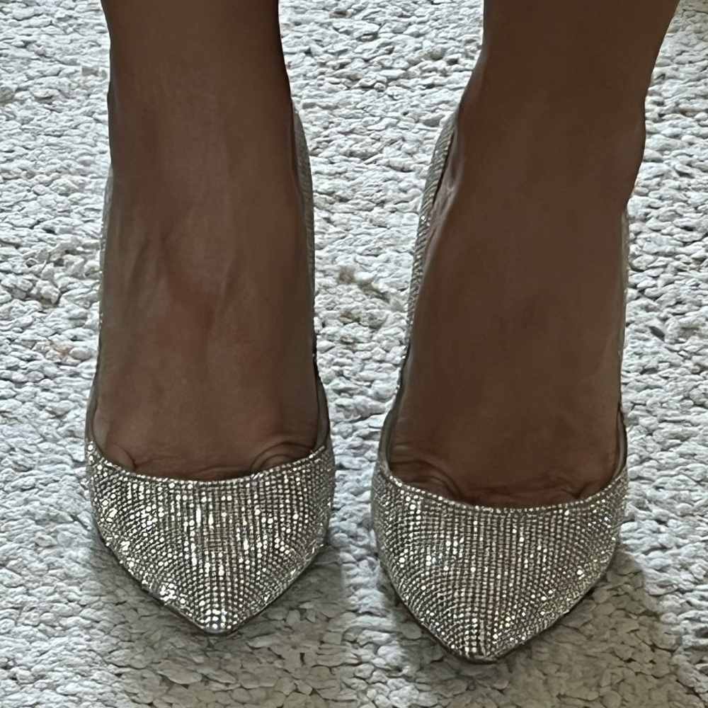 Sexy crystal rhinestone pumps